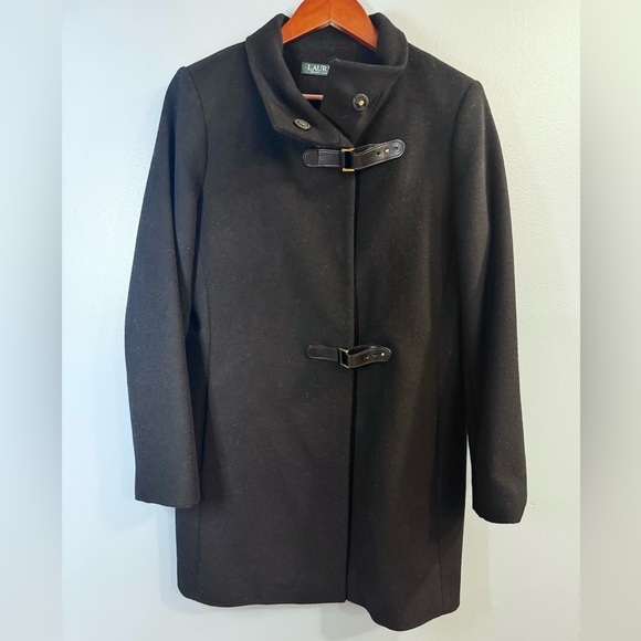 Lauren Ralph Lauren Wool Blend Black Coat | Size 8 - Picture 3 of 7